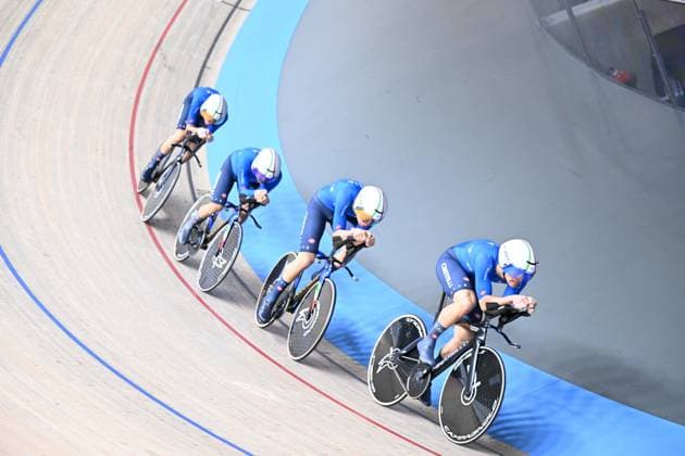 13-02-2025 European Championships Elite Track; Giornata 02; 2025, Italia; Boscaro, Davide; Favero, Renato; Galli, Niccolo; Lamon, Francesco; Zolder Velodromo; 