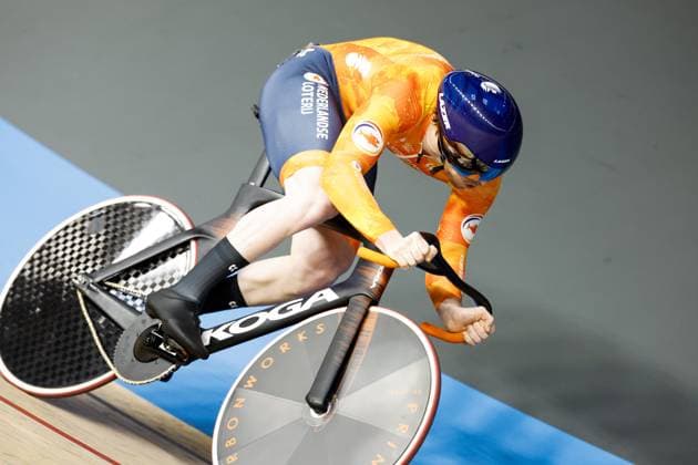 HEUSDEN-ZOLDER - Track cyclist Tijmen van Loon in action in the qualifying sprint during the third day of the European Track cycling, Rad, Radsport, Bahnrad, Bahn championships in Belgium. ANP BAS CZERWINSKI xVIxANPxSportx xxANPxIVx 519954052 originalFilename: 519954052.jpg
