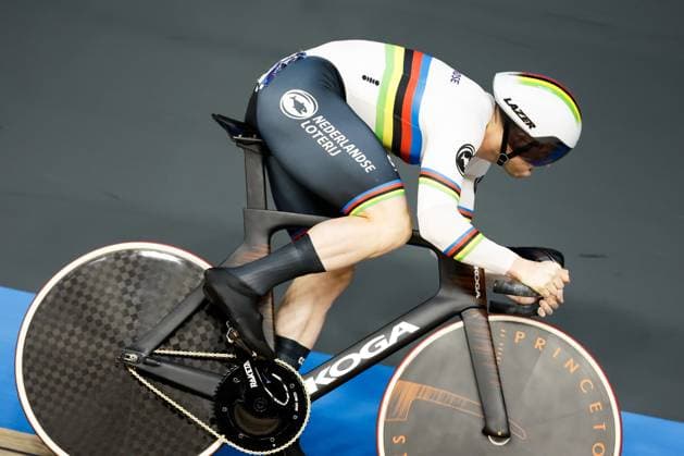 HEUSDEN-ZOLDER - Track cyclist Harrie Lavreysen in action in the qualifying sprint during the third day of the European Track cycling, Rad, Radsport, Bahnrad, Bahn championships in Belgium. ANP BAS CZERWINSKI xVIxANPxSportx xxANPxIVx 519955003 originalFilename: 519955003.jpg