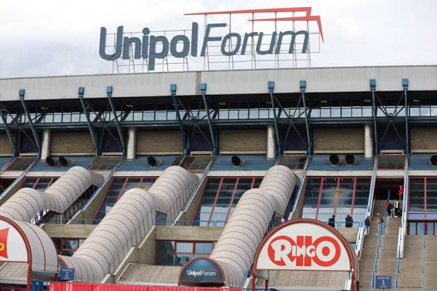 February 14, 2025, Assago, Lombardy, Italy: The UNIPOL FORUM will be the Milano Cortina 2026 Winter Olympics venue for Short Track Speed skating, Eisschnelllauf and Figure skating, Eiskunstlauf as pictured here during the ISU Short Track World Tour 2025 at Unipol Forum in Milan, Italy which serves as an official Test Event ahead of the Milano Cortina 2026 Winter Olympic Games, Olympische Spiele, Olympia, OS Assago Italy - ZUMAc179 20250214_zep_c179_053 Copyright: xMickaelxChavetx