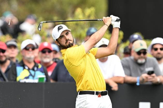 GOLF LIV ADELAIDE, Torque GC Captain Joaquin Niemann on the fourth tee during the LIV Golf Adelaide at The Grange Golf Club in Adelaide, Saturday, February 15, 2025. ( NO ARCHIVING, EDITORIAL USE ONLY, NO USE IN BOOKS WITHOUT CONSENT ADELAIDE SA AUSTRALIA  Copyright: xMICHAELxERREYx 20250215173951939121