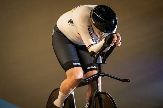 KRÖGER Mieke: UEC Track cycling, Rad, Radsport, Bahnrad, Bahn European Championships Heusden-Zolder 2025 KRÖGER Mieke ( GER ) Germany Querformat - quer - horizontal - Landscape - Event Veranstaltung: UEC Track Cycling European Championships 2025 - Category Kategorie: Cycling - Track Cycling European Championships - Location Ort: Europe Belgium - Heusden-Zolder - Discipline: Individual Pursuit - Category: Elite Women - Distance: 4000 m - Date Datum: 15.02.2025 Saturday Day 4 -