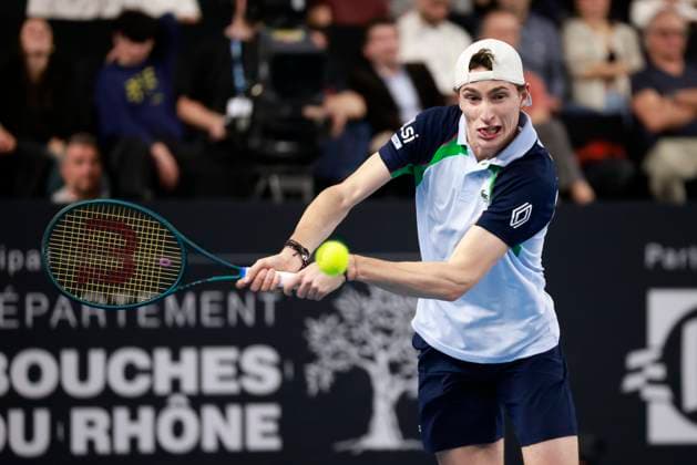 TENNIS OPEN 13 PHOTOPQR LA PROVENCE PENNANT Franck ; Marseille ; 15 02 2025 ; Tennis : OPEN 13 Provence 2025 au Palais des sports de Marseille 1 2 Finale Simple - Ugo HUMBERT (FRA) Open 13 Provence at the Palais des Sports in Marseille on February 15, 2025 Marseille Marseille France  Copyright: xPHOTOPQR LAxPROVENCE MAXPPPxPENNANTxFranckx 20250215PVL3141 20250215PVL3141