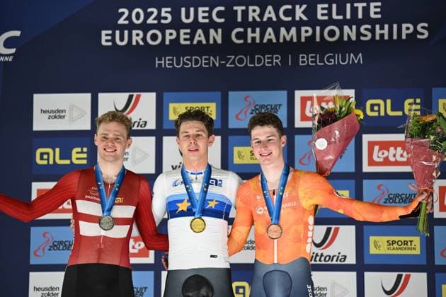 15-02-2025 European Championships Elite Track; Giornata 04; 2025, Germany; 2025, Danimarca; 2025, Olanda; Teutenberg, Tim Torn; Larsen, Niklas; Heijnen, Philip; Zolder Velodromo; 