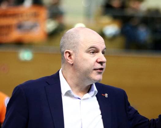 headcoach Gregory BANKS (Berlin), He Volleyball Bundesliga 2024 25, TSV Haching Muenchen vs Berlin Recyclin Volleys, Geothermie Arena, Unterhaching, 15.02.25 Copyright: WolfgangxFehrmann