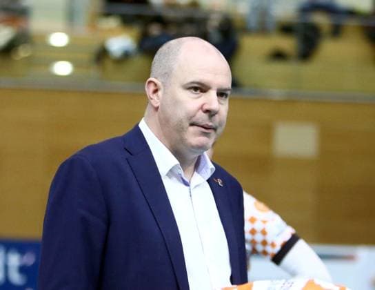 headcoach Gregory BANKS (Berlin), He Volleyball Bundesliga 2024 25, TSV Haching Muenchen vs Berlin Recyclin Volleys, Geothermie Arena, Unterhaching, 15.02.25 Copyright: WolfgangxFehrmann