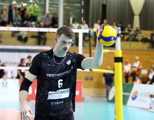 Georg HOBERN (Haching), He Volleyball Bundesliga 2024 25, TSV Haching Muenchen vs Berlin Recyclin Volleys, Geothermie Arena, Unterhaching, 15.02.25 Copyright: WolfgangxFehrmann