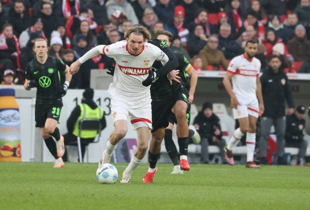 15.02.25 VfB Stuttgart - VfL Wolfsburg Deutschland, Stuttgart, 15.02.2025, Fussball, Bundesliga, VfB Stuttgart - VfL Wolfsburg: .Nick Woltemade VFB.