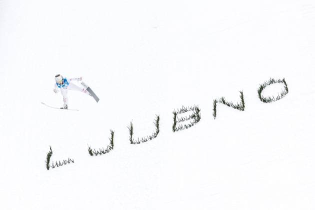 Bilder des Jahres 2025, Sport 02 Februar Sport Themen der Woche KW07 Sport Bilder des Tages Skispringen, Frauen, WC Ljubno Ski jumping, Skispringen, Ski, nordisch - FIS WC Ljubno LJUBNO,SLOVENIA,16.FEB.25 - NORDIC SKIING, SKI JUMPING - FIS World Cup, normal hill, ladies. Image shows Lisa Eder (AUT).  GEPAxpictures xMaticxKlansek