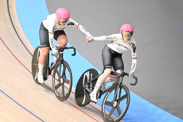 Bilder des Jahres 2025, Sport 02 Februar Sport Themen der Woche KW07 Sport Bilder des Tages 16-02-2025 European Championships Elite Women Track; Giornata 05; 2025, Germany; Brautigam, Messane; Reissner, Lena Charlotte; Zolder Velodromo; 
