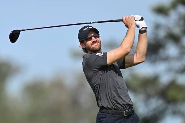 February 16, 2025: Patrick Rodgers tees off on the 5th hole during the final round of the Genesis Invitational on Torrey Pines South Course in San Diego, California. CSM San Diego USA - ZUMAc04_ 20250216_zma_c04_002 Copyright: xJustinxFinex