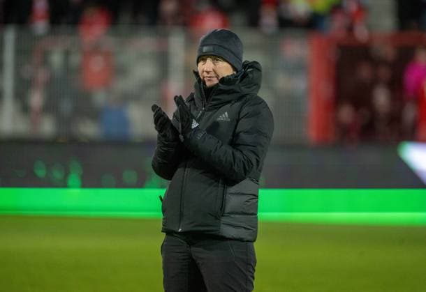 Fußball, Frauen, Saison 2024 2025, 2. Frauen-Bundesliga (15. Spieltag), 1. FC Union Berlin - 1. FC Nürnberg (4:0), Trainerin Ailien Poese (1. Frauen 1. FC Union), Jubel nach dem Abpfiff, 16.02. 2025, Copyright: xMatthiasxKochx