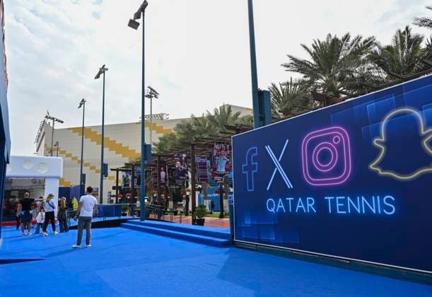 ATP, Tennis Herren QATAR EXXONMOBIL OPEN ROUND OF 32 Posters depicting former champions of the Qatar Tennis Open are displayed on the eve of the ATP Qatar ExxonMobil Open 2025 tennis tournament at the Khalifa International Tennis Complex in Doha, Qatar, on February 17, 2025. DOHA Qatar Copyright: xNOUSHADx