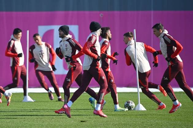 Abschlusstraining am 17.02.2025 vor dem Fussball Champions League K.O. Phase Play offs FC Bayern Muenchen - Celtic Glasgow.
