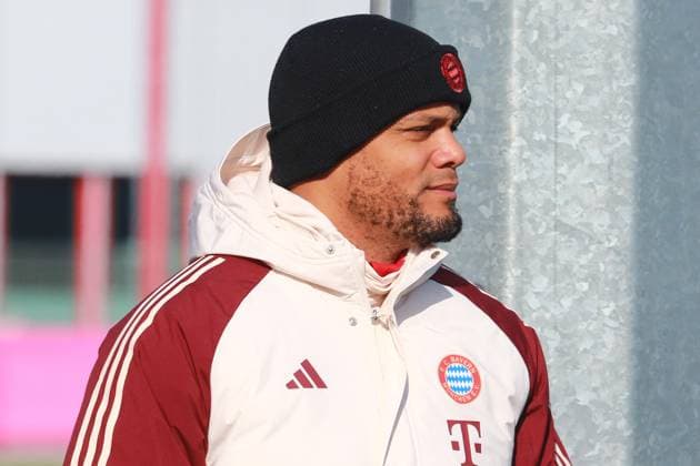 Trainer, Vincent Kompany, Portraet, Portrait, Fussball Abschlusstraining - FC Bayern München vor UEFA Champions League-Spiel vs. Celtic Glasgow 17.02.2025 Trainingsgelände, Säbenerstr. FOTO: Mladen Lackovic LakoPress