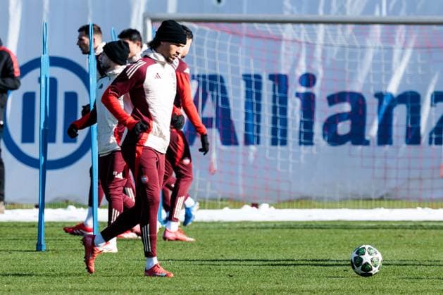 UEFA Champions League: Abschlusstraining FC Bayern München; 17.02.2025 Leroy Sane (FC Bayern München, 10) im Training am Ball UEFA Champions League: Abschlusstraining FC Bayern München vor dem Spiel gegen Celtic FC, München, Trainingsgelände an der Säbenerstr am 17.02.2025 Copyright: xBEAUTIFULxSPORTS Wunderlx