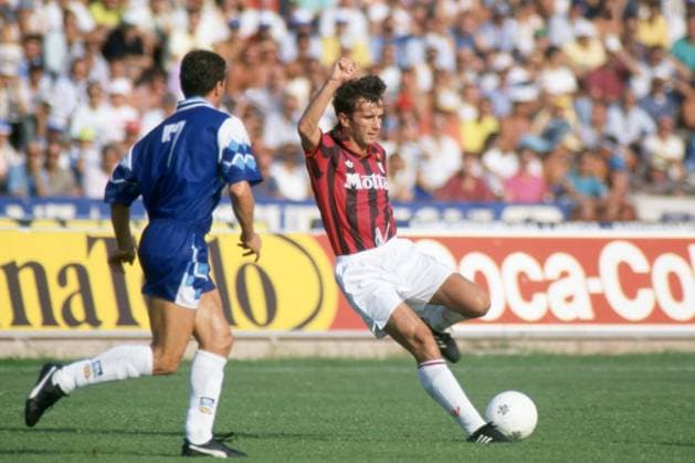 Archivbilder der Woche SPORT KW08 DEJAN SAVICEVIC, Milan, Serie A, 1992-93, Pescara vs Milan 4-5, 13-09-1992, Contrasto, Action, Azione, Single shot SERIE A 1992-93 PESCARA-MILAN 4-5