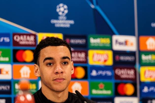 UEFA Champions League: Pressekonferenz FC Bayern München; 17.02.2025 Jamal Musiala (FC Bayern München, 42) UEFA Champions League: Pressekonferenz FC Bayern München vor dem Spiel gegen Celtic FC, München, Trainingsgelände an der Säbenerstr am 17.02.2025 Copyright: xBEAUTIFULxSPORTS Wunderlx