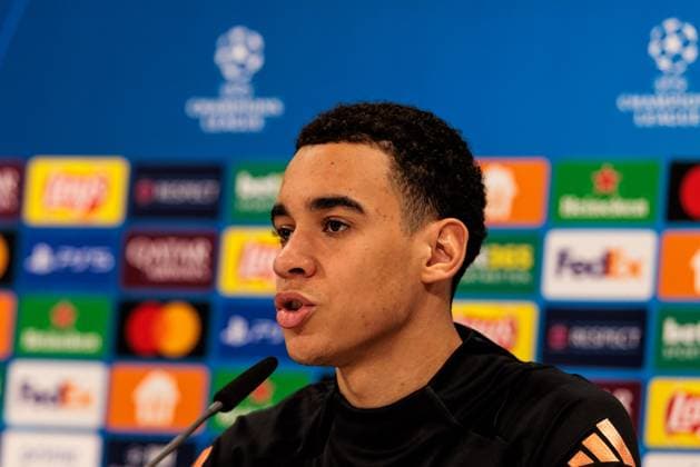 UEFA Champions League: Pressekonferenz FC Bayern München; 17.02.2025 Jamal Musiala (FC Bayern München, 42) UEFA Champions League: Pressekonferenz FC Bayern München vor dem Spiel gegen Celtic FC, München, Trainingsgelände an der Säbenerstr am 17.02.2025 Copyright: xBEAUTIFULxSPORTS Wunderlx