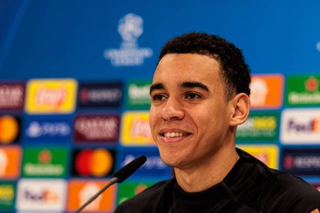 UEFA Champions League: Pressekonferenz FC Bayern München; 17.02.2025 Jamal Musiala (FC Bayern München, 42) UEFA Champions League: Pressekonferenz FC Bayern München vor dem Spiel gegen Celtic FC, München, Trainingsgelände an der Säbenerstr am 17.02.2025 Copyright: xBEAUTIFULxSPORTS Wunderlx
