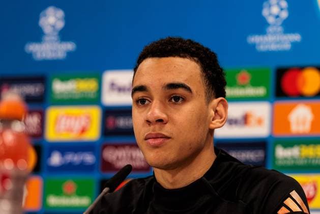 UEFA Champions League: Pressekonferenz FC Bayern München; 17.02.2025 Jamal Musiala (FC Bayern München, 42) UEFA Champions League: Pressekonferenz FC Bayern München vor dem Spiel gegen Celtic FC, München, Trainingsgelände an der Säbenerstr am 17.02.2025 Copyright: xBEAUTIFULxSPORTS Wunderlx