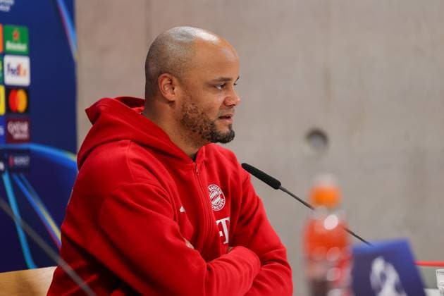 Vincent Kompany (FC Bayern Muenchen, Cheftrainer) bei der Pressekonferenz, GER, Internationale Pressekonferenz, FC Bayern Muenchen, Fussball, UEFA Champions League, Play-offs, Saison 2024 2025, 17.02.2025, GER, Internationale Pressekonferenz, FC Bayern Muenchen, Fussball, UEFA Champions League, Play-offs, Saison 2024 2025, 17.02.2025 Muenchen Copyright: xEibner-Pressefoto JennixMaulx EP_JML