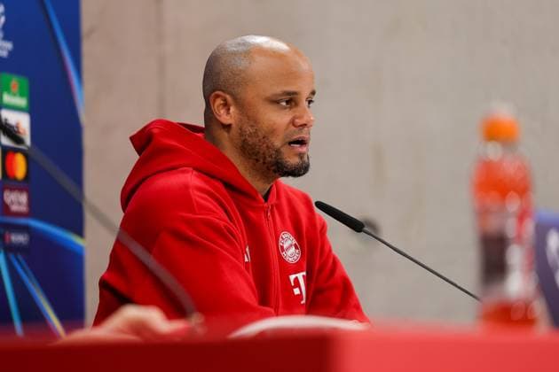 Vincent Kompany (FC Bayern Muenchen, Cheftrainer) bei der Pressekonferenz, GER, Internationale Pressekonferenz, FC Bayern Muenchen, Fussball, UEFA Champions League, Play-offs, Saison 2024 2025, 17.02.2025, GER, Internationale Pressekonferenz, FC Bayern Muenchen, Fussball, UEFA Champions League, Play-offs, Saison 2024 2025, 17.02.2025 Muenchen Copyright: xEibner-Pressefoto JennixMaulx EP_JML