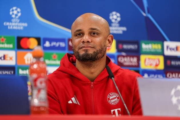 Vincent Kompany (FC Bayern Muenchen, Cheftrainer) bei der Pressekonferenz, GER, Internationale Pressekonferenz, FC Bayern Muenchen, Fussball, UEFA Champions League, Play-offs, Saison 2024 2025, 17.02.2025, GER, Internationale Pressekonferenz, FC Bayern Muenchen, Fussball, UEFA Champions League, Play-offs, Saison 2024 2025, 17.02.2025 Muenchen Copyright: xEibner-Pressefoto JennixMaulx EP_JML