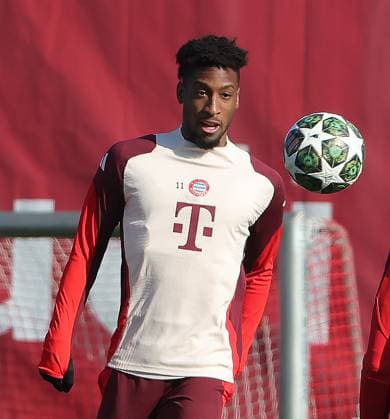 17.02.2025, CL. Abschlusstraining, Saebenerstrasse Muenchen,, Fussball, im Bild: Kingsley Coman (FC Bayern Muenchen)