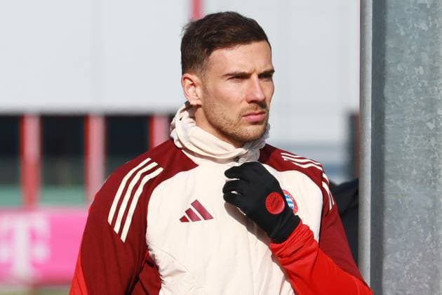 8 Leon Goretzka, Portraet, Portrait, Fussball Abschlusstraining - FC Bayern München vor UEFA Champions League-Spiel vs. Celtic Glasgow 17.02.2025 Trainingsgelände, Säbenerstr. FOTO: Mladen Lackovic LakoPress