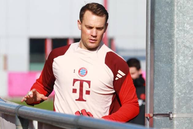 1 Manuel Neuer, Portraet, Portrait, Fussball Abschlusstraining - FC Bayern München vor UEFA Champions League-Spiel vs. Celtic Glasgow 17.02.2025 Trainingsgelände, Säbenerstr. FOTO: Mladen Lackovic LakoPress