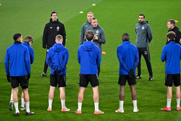Atalanta v Club Brugge - UEFA Champions League Media Activities 17 02 2025 BERGAMO, ITALY - FEBRUARY 17 : Hayen Nicky head coach of Club Brugge talking to the group pictured during a training session ahead of the UEFA Champions League 2024 25 knockout phase play-off match second leg between Atalanta and Club Brugge on February 17, 2025 in Bergamo, Italy, 17 02 2025 Bergamo Italy  Copyright: xJanxDexMeuleneirx