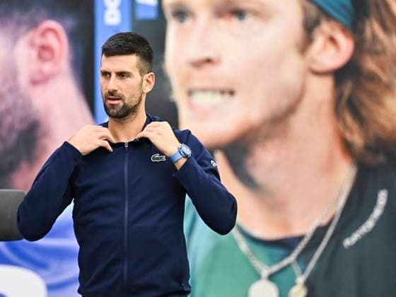 ATP, Tennis Herren QATAR EXXONMOBIL OPEN NOVAK DJOKOVIC press conference, PK, Pressekonferenz Novak Djokovic of Serbia attends a press conference ahead of the ATP Qatar ExxonMobil Open 2025 mens tennis tournament at the Khalifa International Tennis Complex in Doha, Qatar, on February 17, 2025. DOHA Qatar Copyright: xNOUSHADx