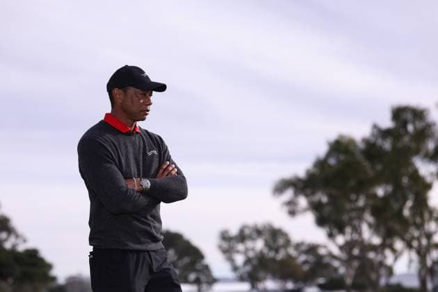 February 16, 2025, La Jolla, California, USA: Tournament host TIGER WOODS looks on during trophy ceremony of the 2025 Genesis Invitational at Torrey Pines Golf Course in La Jolla, California. La Jolla USA - ZUMAt158 20250216_zsp_t158_089 Copyright: xBrentonxTsex
