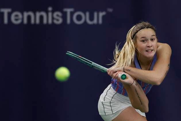 Tennis player Radka Zelnickova of Slovakia in action during the ITF W75 Winter Prague Open 2025 in Prague, Czech Republic, February 17, 2025. (CTKxPhoto PavelxLebeda) CTKPhotoF202502180001301  CTKPhotoF202502180001301