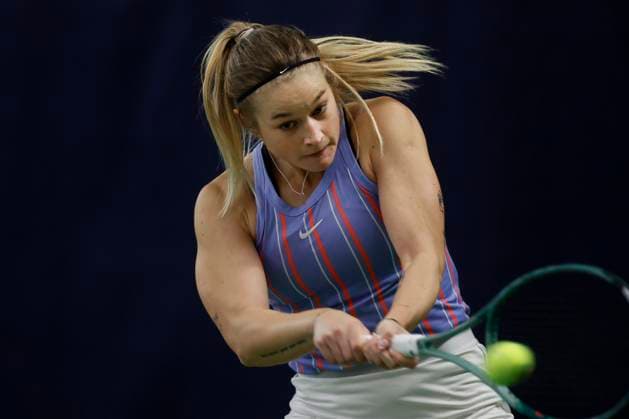 Tennis player Radka Zelnickova of Slovakia in action during the ITF W75 Winter Prague Open 2025 in Prague, Czech Republic, February 17, 2025. (CTKxPhoto PavelxLebeda) CTKPhotoF202502180002001  CTKPhotoF202502180002001
