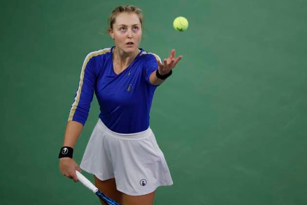 Czech tennis player Gabriela Knutson in action during the ITF W75 Winter Prague Open 2025 in Prague, Czech Republic, February 17, 2025. (CTKxPhoto PavelxLebeda) CTKPhotoF202502180001101  CTKPhotoF202502180001101