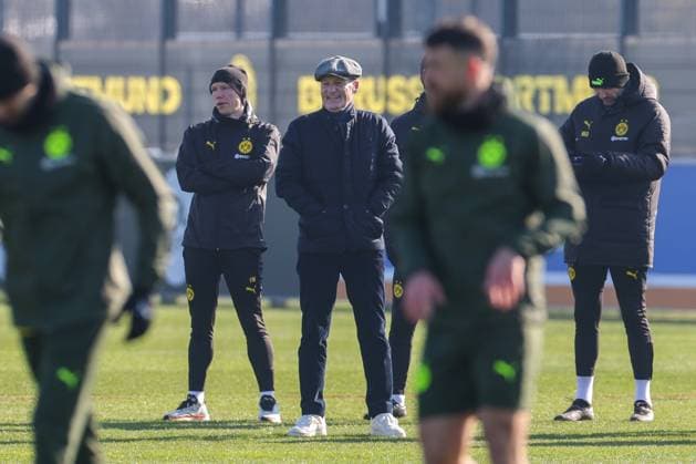 18.02.2025, Abschlusstraining zum UEFA Champions League Spiel zwischen Borussia Dortmund und Sporting Lissabon, Vorsitzender der Geschäftsführung Hans-Joachim Watzke (Borussia Dortmund) besucht das Training, Dortmund Trainingsgelände Borussia Dortmund NRW Deutschland xRHR-FOTO DEx Copyright: DennisxEwert RHR-FOTOx RHR-FOTO DE
