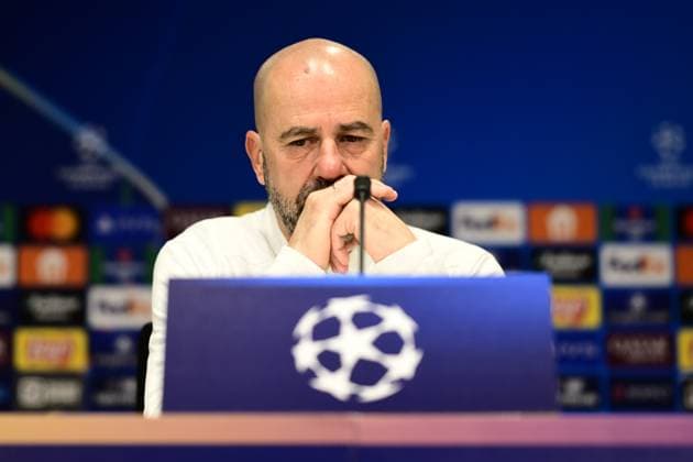 EINDHOVEN - PSV coach Peter Bosz during the press conference, PK, Pressekonferenz at the Philips Stadium ahead of the Champions League match against Juventus. ANP OLAF CRACK xVIxANPxSportx xxANPxIVx 520292995 originalFilename: 520292995.jpg