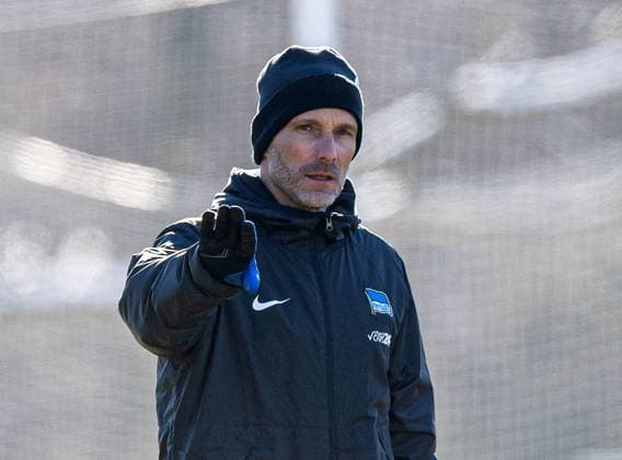 Fussball, Herren, Saison 2024 25, 2. Bundesliga, Hertha BSC, Training, Trainer Stefan Leitl (Hertha BSC), 18.02. 2025,