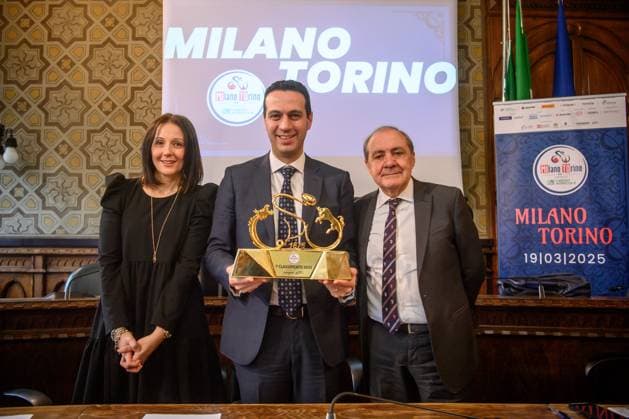 Alessandra Borghetti, Andrea Orlandi e Mauro Vegni alla Presentazione gara ciclistica Milano Torino, presso il comune di Rho - Milano, Marted& xec; 18 Febbraio 2025 (Foto Claudio Furlan Lapresse) Milano Torino bicycle race presentation, at the town hall in Rho - Milan, Tuesday, Feb. 18, 2025 (Photo Claudio Furlan Lapresse)  Copyright: xClaudioxFurlan LaPressex