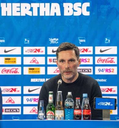 Fussball, Herren, Saison 2024 25, 2. Bundesliga, Hertha BSC, Pressekonferenz zur Vorstellung des neuen Trainers Stefan Leitl, im Bild: Trainer Stefan Leitl (Hertha BSC), 18.02. 2025,