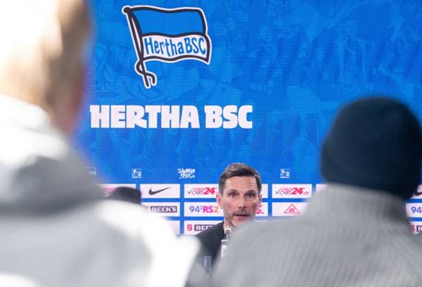 Fussball, Herren, Saison 2024 25, 2. Bundesliga, Hertha BSC, Pressekonferenz zur Vorstellung des neuen Trainers Stefan Leitl, im Bild: Trainer Stefan Leitl (Hertha BSC), 18.02. 2025,