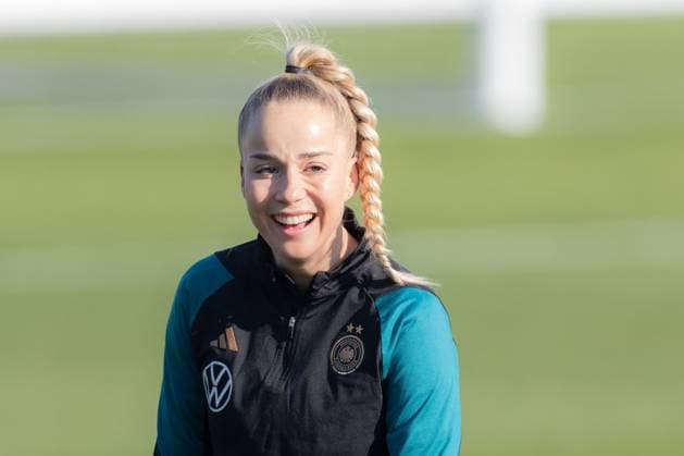 Training und PK Deutsche Frauen-Nationalmannschaft Giulia Gwinn. Training und Pressekonferenz der Frauen-Nationalmannschaft am 18. Februar 2025 auf dem DFB-Campus in Frankfurt am Main., Frankfurt am Main Hessen Deutschland DFB-Campus