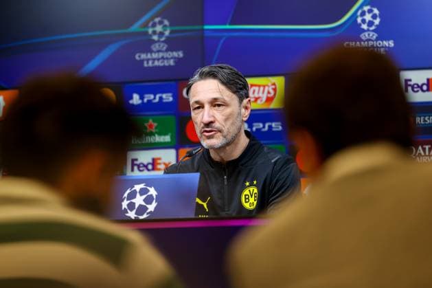 18.02.2025, Pressekonferenz zum UEFA Champions League Spiel zwischen Borussia Dortmund und Sporting Lissabon, Trainer Niko Kovac (Borussia Dortmund) spricht zu den Journalisten, Dortmund Signal Iduna Park NRW Deutschland xRHR-FOTO DEx Copyright: DennisxEwert RHR-FOTOx RHR-FOTO DE