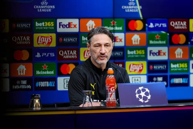 18.02.2025, Pressekonferenz zum UEFA Champions League Spiel zwischen Borussia Dortmund und Sporting Lissabon, Trainer Niko Kovac (Borussia Dortmund) spricht zu den Journalisten, Dortmund Signal Iduna Park NRW Deutschland xRHR-FOTO DEx Copyright: DennisxEwert RHR-FOTOx RHR-FOTO DE