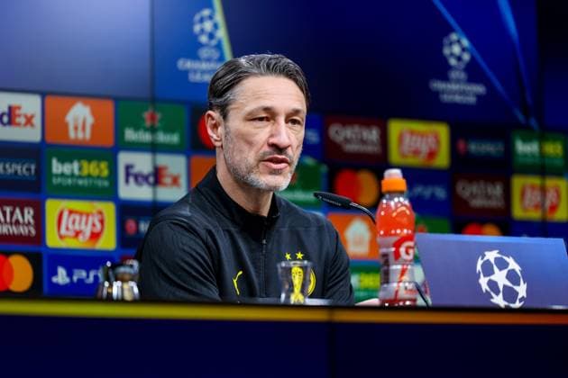 18.02.2025, Pressekonferenz zum UEFA Champions League Spiel zwischen Borussia Dortmund und Sporting Lissabon, Trainer Niko Kovac (Borussia Dortmund) spricht zu den Journalisten, Dortmund Signal Iduna Park NRW Deutschland xRHR-FOTO DEx Copyright: DennisxEwert RHR-FOTOx RHR-FOTO DE