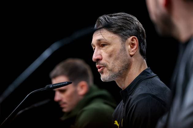 18.02.2025, Pressekonferenz zum UEFA Champions League Spiel zwischen Borussia Dortmund und Sporting Lissabon, Trainer Niko Kovac (Borussia Dortmund) spricht zu den Journalisten, Dortmund Signal Iduna Park NRW Deutschland xRHR-FOTO DEx Copyright: DennisxEwert RHR-FOTOx RHR-FOTO DE