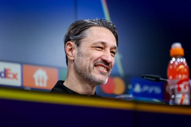 18.02.2025, Pressekonferenz zum UEFA Champions League Spiel zwischen Borussia Dortmund und Sporting Lissabon, Trainer Niko Kovac (Borussia Dortmund) lacht, Dortmund Signal Iduna Park NRW Deutschland xRHR-FOTO DEx Copyright: DennisxEwert RHR-FOTOx RHR-FOTO DE