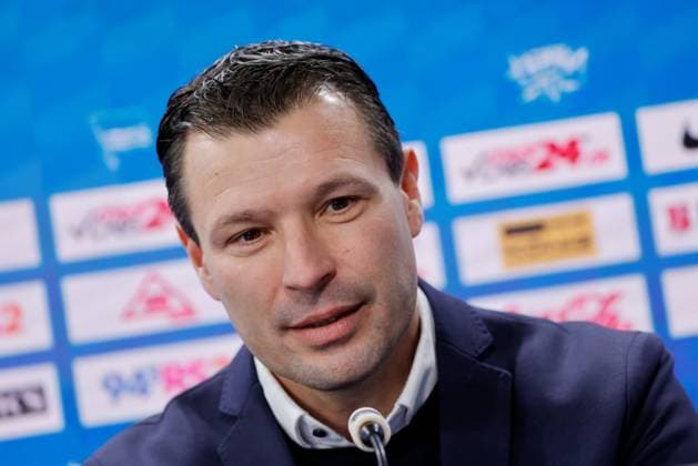 Sportdirektor Benjamin Weber, Deutschland, Berlin, Sportpark, GER, 2.FBL, Hertha BSC, Saison 2024 25, Pressekonferenz mit dem neuen Cheftrainer Stefan Leitl und Sportdirektor Benjamin Weber